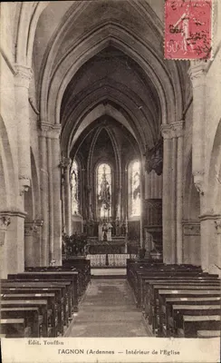 Tagnon (Ardennes) — Interior da Igreja — Edit. Toufflin