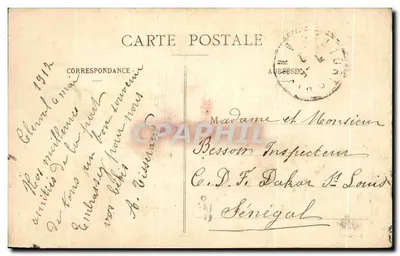 Bilhete postal antigo Clerval Vista Geral — Verso