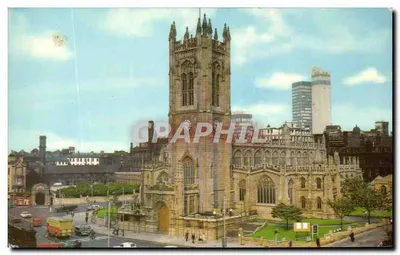 Catedral de Manchester — vista panorâmica — impressa no Reino Unido