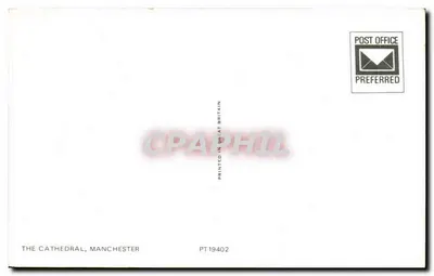 Catedral de Manchester — vista panorâmica — impressa no Reino Unido — Verso