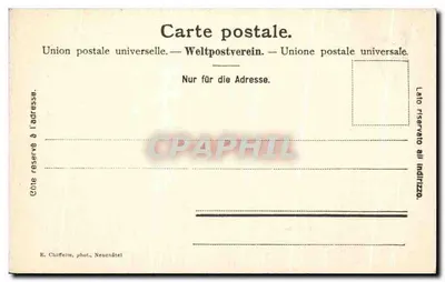 Tumba de los condes en Neuchâtel — editor E. Chiffelle, n° 1083 — Reverso