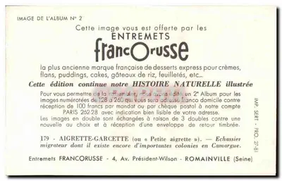 Aigrette-Garcette — n°179 — Entremets FrancOrusse — Verso