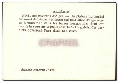 Noria w okolicach Algierii — Algieria — Wydawnictwo ARLATTE i Spółka — Rewers