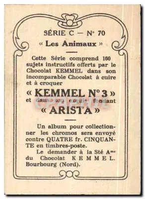 Um belo salto — Série C N°70 « Os Animais » — Kemmel & Aristà — Verso