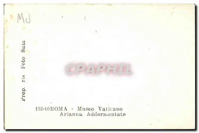 Arianna Adormecida — estátua no Museu Vaticano — editor Prop. ris Foto Sam, n° 132-16 — Verso