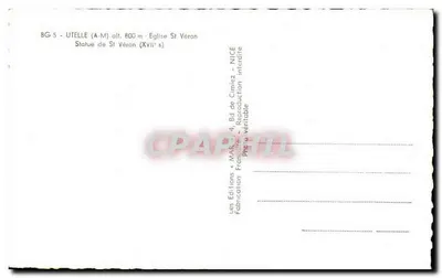 सेंट वेरॉन की मूर्ति — सेंट-वेरॉन चर्च, उतेल — फ्रांसीसी प्रकाशन — पीछे