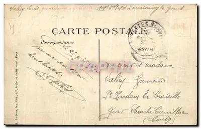 Chartrettes — Posto de Polícia — Ed. Thomé, Receb. burais — Verso
