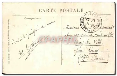 Chartrettes - Castelo Bagatelle — Edição Thomé, receveur-buraliste — Verso