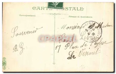 Odejście z Charlettes — Odejście z Charlettes wysyłam Ci moje Przyjaźnie — H. LIVET, nr 3445 — Rewers