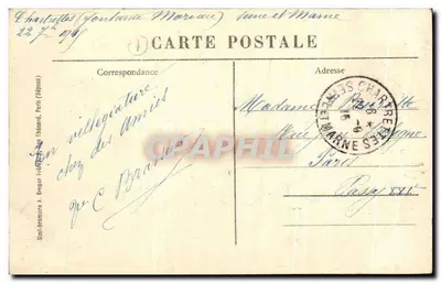 Chartrettes — Os Margens do Sena — Edição Thomé, receveur-buralista, n°30 — Verso