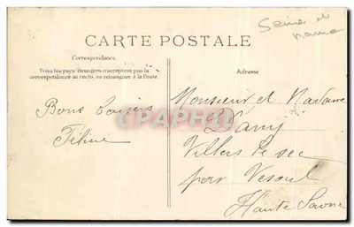 Chartrettes — Château du Pressoir — Édition Thomé, Receveur-Bureau — Verso