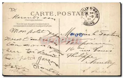 Chartrettes — Castelo de Mauperthuis — Edição Thôme, Receveur-Buraliste — Verso