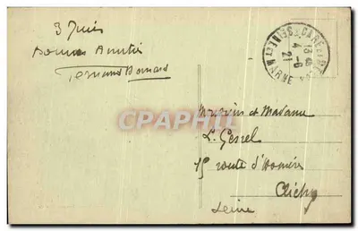 Chartrettes — Os Margens do Rio Sena — Edit. Thomé, receveur-buraliste — Verso