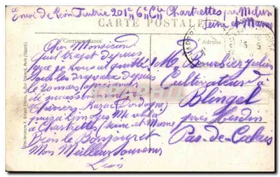 Chartrettes - Rouillon — Widok rzeki z łodzią i domami — Wydawnictwo Thomé, recepcjonista pocztowy, n°46 — Rewers