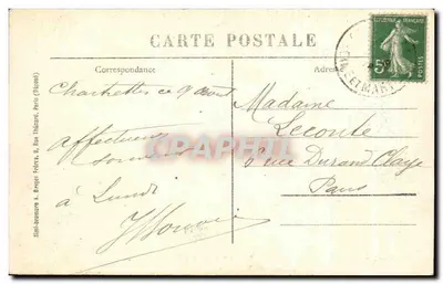 Chartrettes - Rouillon — widok rzeki i domów — Wydawnictwo Thomé, recepcja pocztowa, nr 47 — Rewers