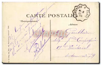 Chartrettes — Villa Lisette — E. Le Dabey, drukarnia, 142, bulwar de Clichy (Paryż) — Rewers