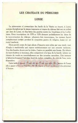 Los Castillos del Périgord — Losse — Colección de la Solución Pauaube — Reverso