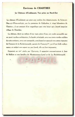 Het Kasteel van Esclimont — Uitzicht genomen vanaf het Noordoosten — 2e Serie, Collectie van de Oplossing Paulaubeerge — Achterkant