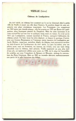 Kasteel van Vizille (Isère) — Collectie van de Oplossing Putenberge — 5e serie — Achterkant