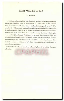 Saint-Agil (Loir-et-Cher) — Zamek — Kolekcja Solution Pautaubege, 8. seria — Rewers