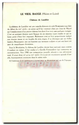 Zamek Landifier — Le Vieil Bauge (Maine-et-Loire) — Kolekcja Solution Pautanberge, 6. seria — Rewers