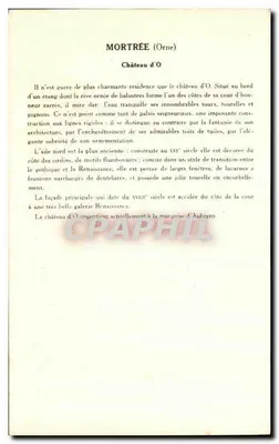 Castelo de Mortrée — Orne — Coleção da Solução Pautanberge — Verso