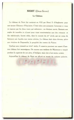 Niort (Deux-Sèvres) — Zamek — Kolekcja Pautanborge — Rewers