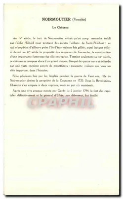 Noirmoutier — Zamek — Kolekcja Solution Pauvange — 7. seria — Rewers