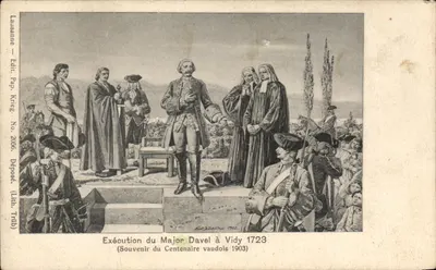 Execução do Major Davel em Vidy 1723 — Lembrança do Centenário Vaud 1903 — Edit. Pap. Krieg, No. 2056