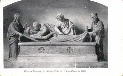Mise no Sepulcro, em pedra, igreja de Trappe (Seine e Oise) — Coleção L'ART SACRÉ