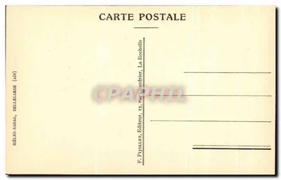 A Rua do Minagem e a interseção dos Quatro-Porches — gravura — F. Pjollet, editor, La Rochelle (Ain) — Verso