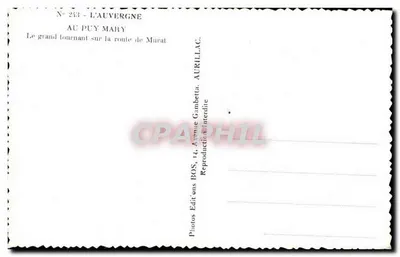 Duży zakręt na trasie do Murat — Au Puy Mary — Wydawnictwo BOS, 14 Avenue Gambetta, Aurillac — Rewers