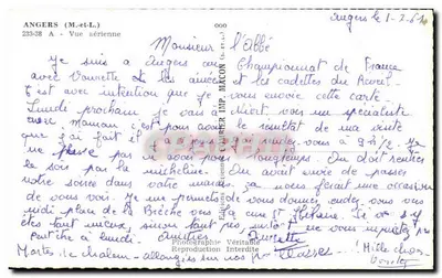 Angers — widok z lotu — C. G. G. (wydawca) nr 233-38 — Rewers