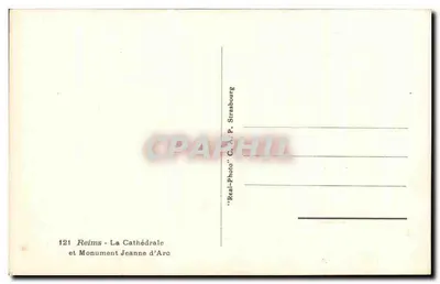Reims - Katedra i Pomnik Jeanne d'Arc — 'Real-Photo' C. A. P. Strasbourg — Rewers