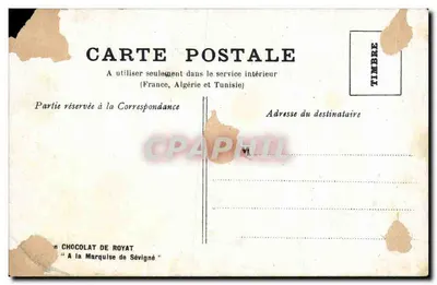 Sopa a bordo — Coleção do Chocolate de Royat — N°16 — D. Besnou — Verso