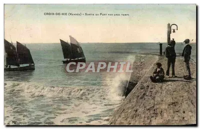 Croix-de-Vie (Vendée) - Saída do porto em tempo ruim — Fototipia Vassellier, Nantes