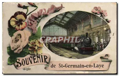 Gare de St-Germain-en-Laye — scène de train à vapeur — éditeur ELD