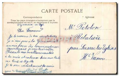 Gare de St-Germain-en-Laye — scène de train à vapeur — éditeur ELD — Verso