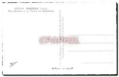 Grenoble (Isère) — Ogólny widok i łańcuch Belledonne — La Cigogne, Grenoble — Rewers
