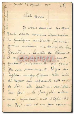 Royat-les-Bains — Igreja e Fonte — Ideal 4214 — Verso