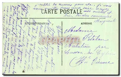 Cartolina d'epoca Villers sur Mer La Digue par gros temps — Verso