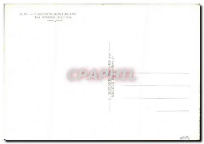 Wielkie Aiguille — Chamonix-Mont-Blanc — L. Morand, wydawca w Megève — Rewers