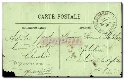 Bilhete postal antigo O Crue Da Seine Levallois Perret Janeiro 1910 O Comissariado rua Rivay — Verso