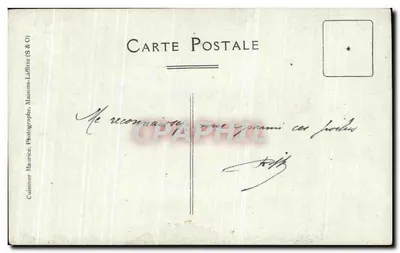 Grupo de soldados — Francia — editor Cuisinier-Maurice-Laffitte — Reverso