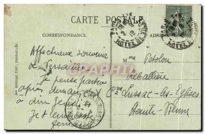 Palácio de VERSAILLES — Galeria dos Espelhos — Sala da Assinatura da Paz em 1919 — Decorações de Le Brun — Verso