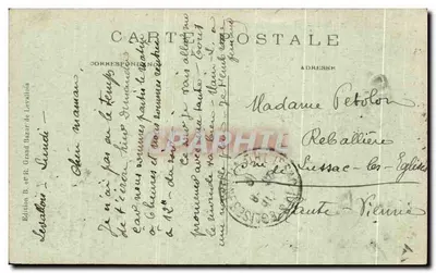 Bilhete postal antigo Levallois Perret — Verso
