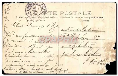 Bilhete postal antigo Usina Clement Levallois Perret — Verso