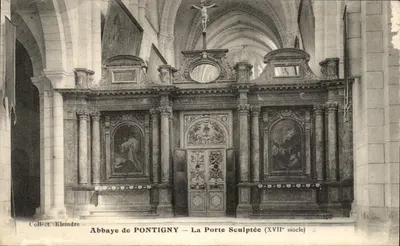 Abadia de PONTIGNY — A Porta Esculpidas (século XVII) — Collect. Kleindre