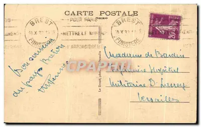 Plougasnét-Daoulas — Curieux rochers ayant leur légende. Éditeur : Le Dosé, phot. Châteclin. N° de série : 1922. — Achterkant