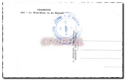 Mont-Blanc widziany z Brévent — Chamond, wydawnictwo L. Morand, nr 1042 — Rewers
